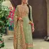 New Exclusive Green Color Embroidery Work Sharara Suit