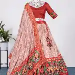 LNB1639 Orange Color Lehenga : Dola Silk Blouse : Georgette Work : Foil Work Traditional Wear, Festive, Wedding, Events @2299/- | Bollywood Lehenga, Creative Lehenga, Designer Lehenga, Embroidered Lehenga, Lehenga, Party Wear Lehenga
