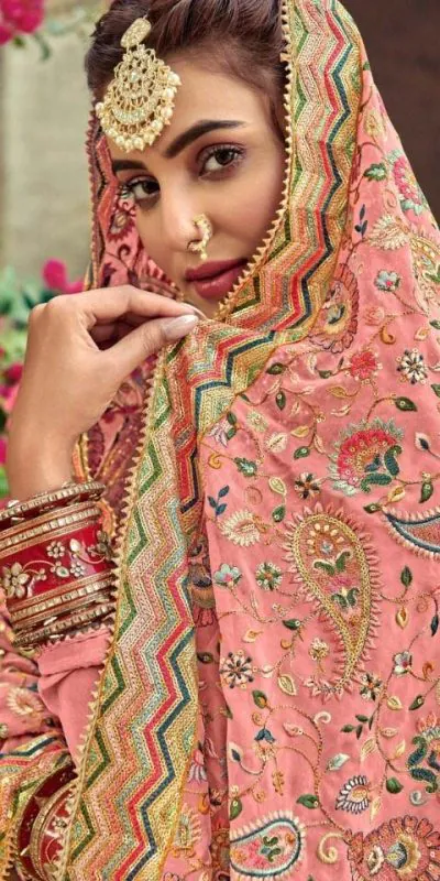 new-exclusive-peach-color-embroidery-work-sharara-suit