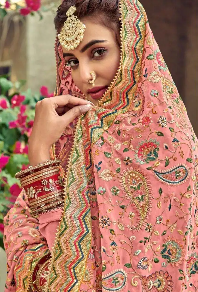 new-exclusive-peach-color-embroidery-work-sharara-suit