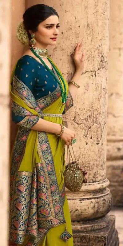 JR TANVI Pista Green Color Sana Silk With Jacquard Lace Saree  Casual, Wedding, Festive, Events Etc. Expected Delivery 4-6 Working Days @1549/- | Bollywood Sarees, Creative Sarees, Designer Sarees, Embroidered Sarees, Ethnic Saree, Modern Digital sarees, Party Wear Sarees, Sarees