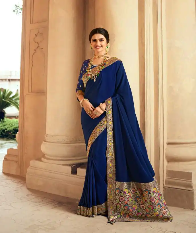 JR  TANVI Royal Blue Saree : Premium Sana Silk With Beautiful Jacquard Lace Blouse : Heavy Jacquard Fabrics  Daily, Casual, Festive @1549/- | Bollywood Sarees, Creative Sarees, Designer Sarees, Embroidered Sarees, Ethnic Saree, Modern Digital sarees, Party Wear Sarees, Sarees