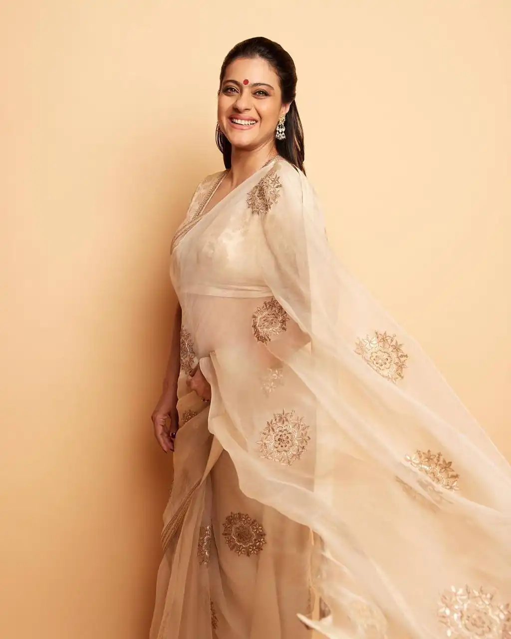 BT 1170 Cream Saree : Georgette Work : Embroidery With Sequence Work, Blouse : Banglory Silk Traditional Wear, Wedding Wear, Events Etc.@2099/- | Bollywood Sarees, Creative Sarees, Designer Sarees, Embroidered Sarees, Modern Digital sarees, Sarees