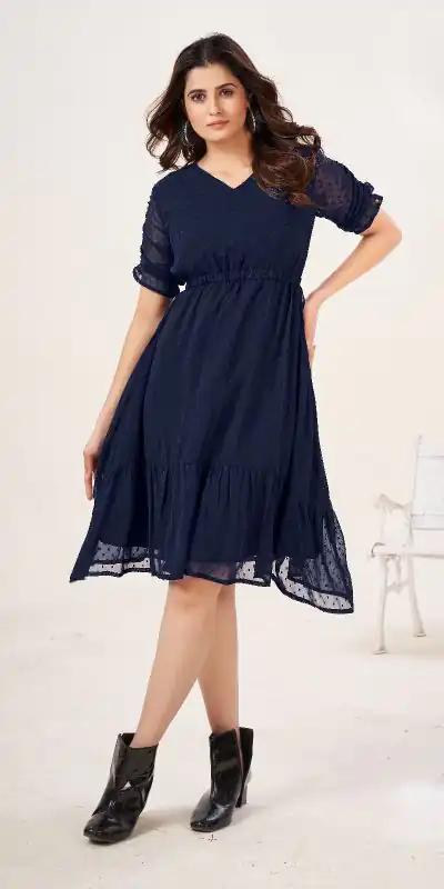 INLI Charming Royal Blue Color Heavy Georgette Butti Kurti Casual, Wedding, Party, Festive, Events Etc. Expected Delivery 4-6 Working Days @1299/- | Bollywood Kurti, Creative Kurtis, Designer Kurti, Kurti, Party Wear Kurti, Selfie Kurti