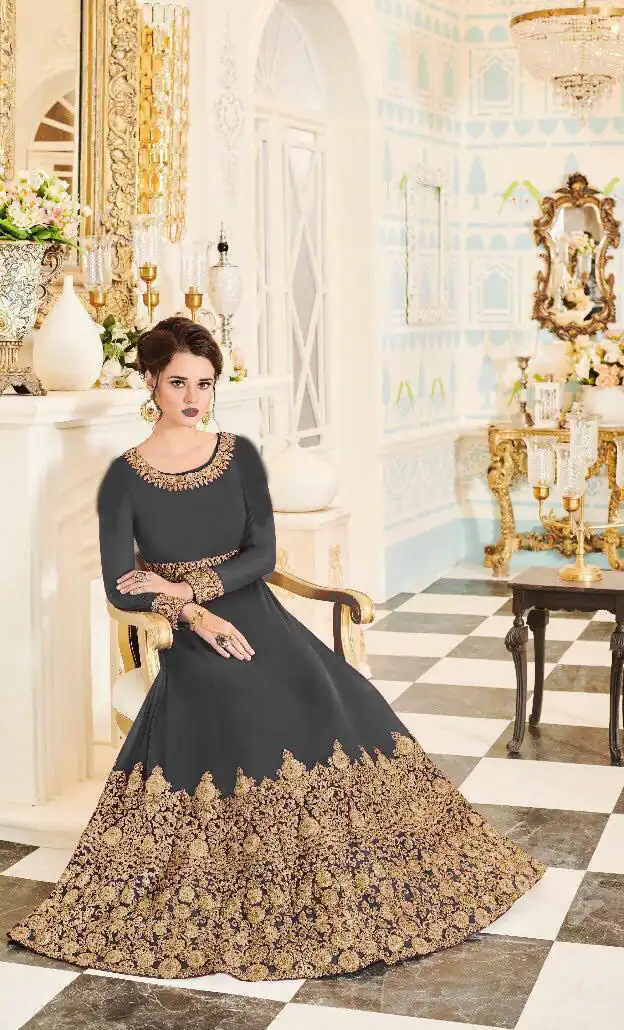 FC Veeda Black Color Georgette Coding Embroidery Stone Work Anarkali Suit Wedding, Party, Festive events, etc. Expected Delivery 4-6 Working Days @1999/ | Anarkali Suits, Bollywood Anarkali, Creative-Anarkali, Designer Anarkali, Embroidered Anarkali, Party Wear Anarkali