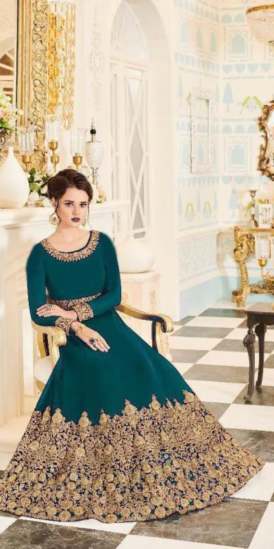 FC Veeda Peacock Green Color Georgette Coding Embroidery Stone Work Anarkali Suit Wedding, Party, Festive events . Expected Delivery 4-6 Working Days @1999/ | Anarkali Suits, Bollywood Anarkali, Creative-Anarkali, Designer Anarkali, Embroidered Anarkali, Party Wear Anarkali