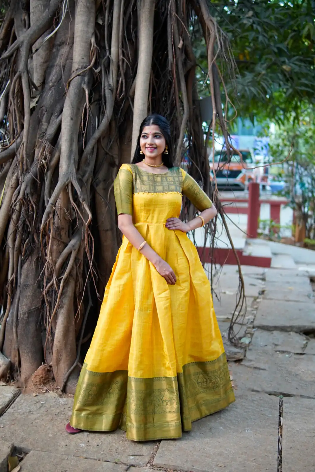 YNF5311 Yellow Color Kanjivaram Silk Zari Weaving Work Gown Casual, Wedding, Festive, Events, Designer Party Wear,  Expected Delivery 4-6 Working Days @1699 | Bollywood Gowns, Creative Gowns, Designer Gowns, Embroidered Gowns, Gowns, Party Wear Gowns