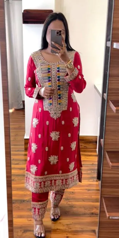  ZSR 3062 Red Color Malty Thread Embroidery Sequence Work Salwar Suit Casual, Wedding, Festive, Events Expected Delivery 4-6 Working Days @2099/- | Jump Suits, Casual Suits, Creative suits, Designer Suits, Palazzo Suits, Party Wear Suits, Patiala Suits, Salwar suit, Straight Suits