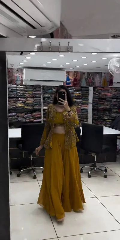 RTC 5651 Yellow Color Foix Georgette Thread Sequence Salwar Suit Casual, Wedding, Party, Festive, Events Etc. Expected Delivery 4-6 Working Days @2149/- | Jump Suits, Casual Suits, Creative suits, Designer Suits, Palazzo Suits, Party Wear Suits, Patiala Suits, Salwar suit, Straight Suits