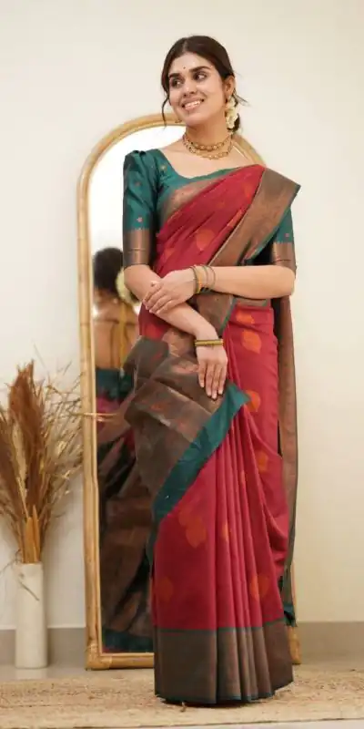 DDF 115 Red Color Soft Lichi Silk Ordinary Design Rich Pallu Saree Casual, Party Wear, Events, Festivals Etc. Expected Delivery 4-6 Working Days 1499/ | Bollywood Sarees, Creative Sarees, Designer Sarees, Embroidered Sarees, Ethnic Saree, Modern Digital sarees, Party Wear Sarees, Sarees