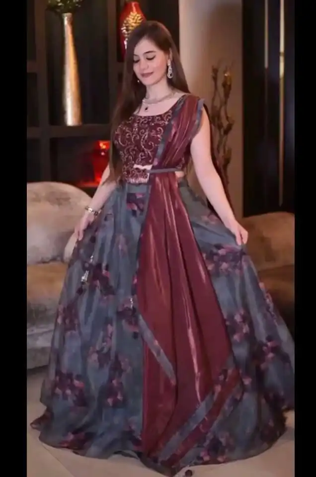 LG 362 Grey Lehenga : Organza Printed Embroidery Lehenga Choli Traditional Wear, Festive, Wedding, Events   Expected Delivery 4-6 Working Days @1999/- | Bollywood Lehenga, Creative Lehenga, Designer Lehenga, Embroidered Lehenga, Lehenga, Party Wear Lehenga