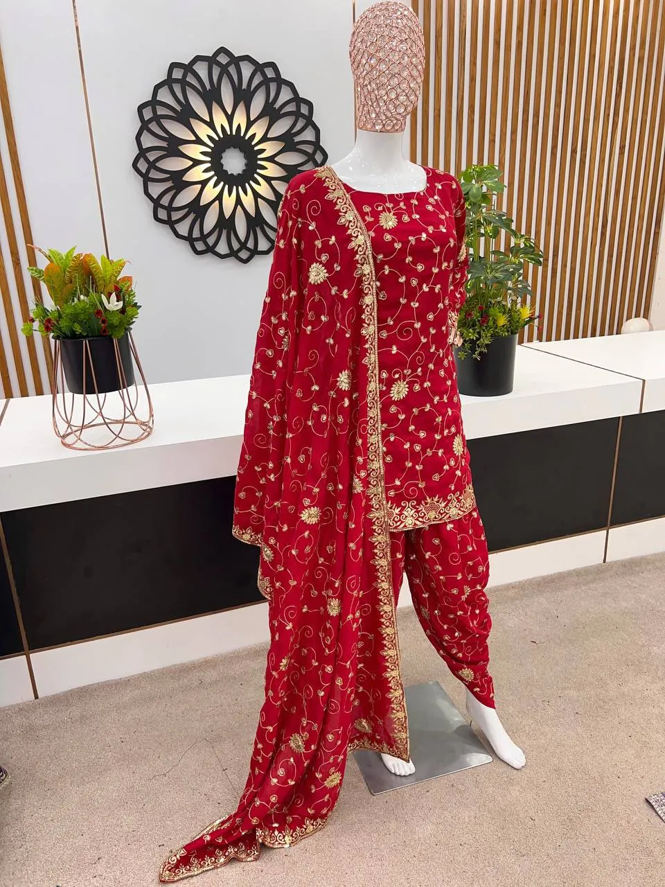 SSR 457 Red Vichitra Silk Embroidery Sequence Work Sleeve Dhoti Stael Sharara Suit Wedding, Party, Festive, Events Expected Delivery 4-6 Working Days @2199/- | Casual Suits, Creative suits, Designer Suits, Palazzo Suits, Party Wear Suits, Salwar suit, Straight Suits