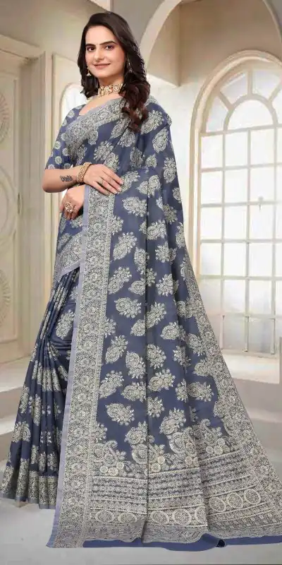 DDH Chikankari Blue Color Chikankari Cotton Line Work Saree Events Casual, Wedding, Festive, Events Etc. Expected Delivery  4-6 Working Days @1749 /- | Bollywood Sarees, Creative Sarees, Designer Sarees, Embroidered Sarees, Ethnic Saree, Modern Digital sarees, Party Wear Sarees, Sarees