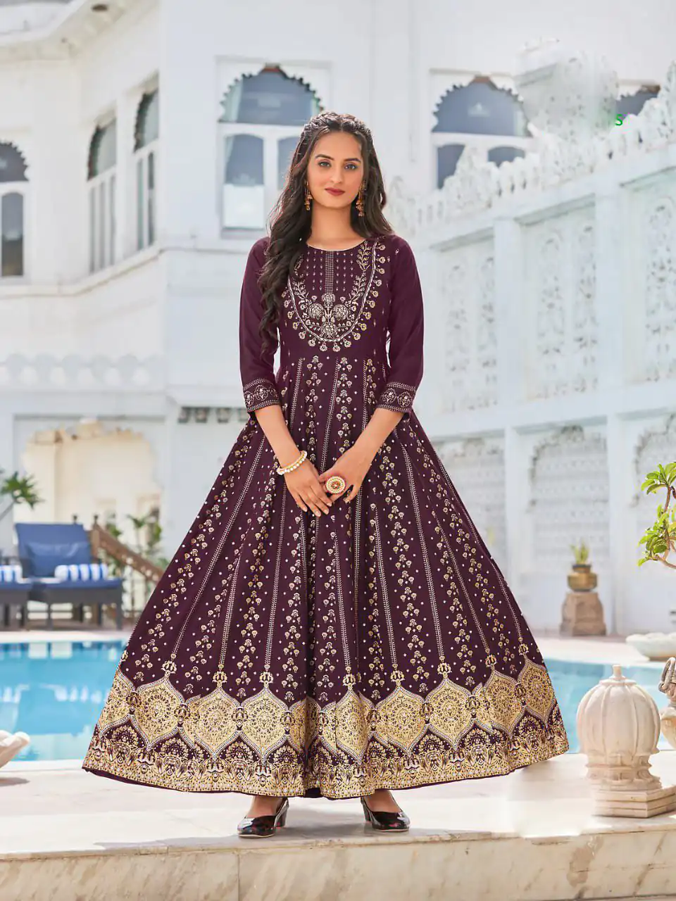 INLI Anarkali Purple Color Heavy 14 Kg Rayon Printed WorkKurti Casual, Wedding, Party, Festive, Events Etc. Expected Delivery 4-6 Working Days @1699/- | Bollywood Kurti, Creative Kurtis, Designer Kurti, Kurti, Party Wear Kurti, Selfie Kurti
