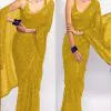 KT 250 Yellow Color Georgette Fancy Sequence Work Saree Blouse: Bangalore Silk Casual, Party Wear, Wedding   Expected Delivery 4-6 Working Days@1799/- | Bollywood Sarees, Creative Sarees, Designer Sarees, Embroidered Sarees, Party Wear Sarees, Sarees