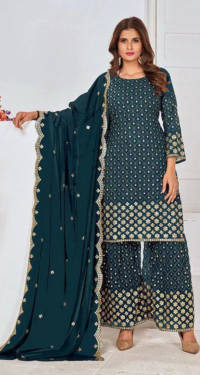 FC 5609 Stone Green Color Cute Light Green Color Georgette Embroidery Stone Sharara Suit Wedding, Party, Festive Expected Delivery 4-6 Working Days  @2199/- | Jump Suits, Casual Suits, Creative suits, Designer Suits, Palazzo Suits, Party Wear Suits, Patiala Suits, Salwar suit, Straight Suits