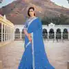 KT 244 Blue Color Bright Organza Silk Sequence Work Saree Blouse: Bangalore Silk Casual, Party Wear, Wedding   Expected Delivery 4-6 Working Days@1899/- | Bollywood Sarees, Creative Sarees, Designer Sarees, Embroidered Sarees, Party Wear Sarees, Sarees
