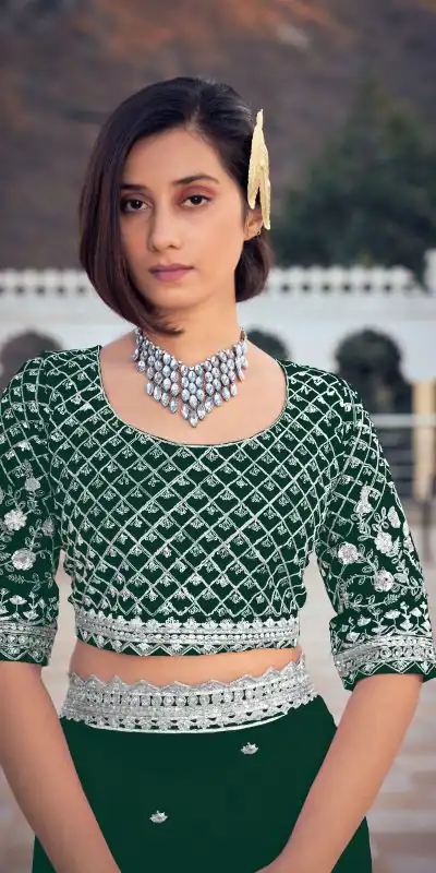 KT 244 Green Color Bright Organza Silk Sequence Work Saree Blouse: Bangalore Silk Casual, Party Wear, Wedding   Expected Delivery 4-6 Working Days@1899/- | Bollywood Sarees, Creative Sarees, Designer Sarees, Embroidered Sarees, Party Wear Sarees, Sarees