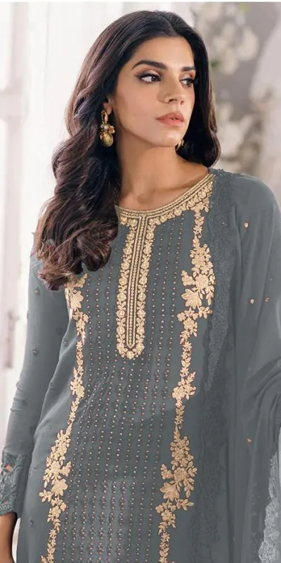 FC Mariya 1032 Grey Heavy Georgette Embroidery Anarkali Suit Wedding, Party, Festive events, etc. Expected Delivery 4-6 Working Days @1949/- Only | Anarkali Suits, Bollywood Anarkali, Creative-Anarkali, Designer Anarkali, Embroidered Anarkali, Party Wear Anarkali