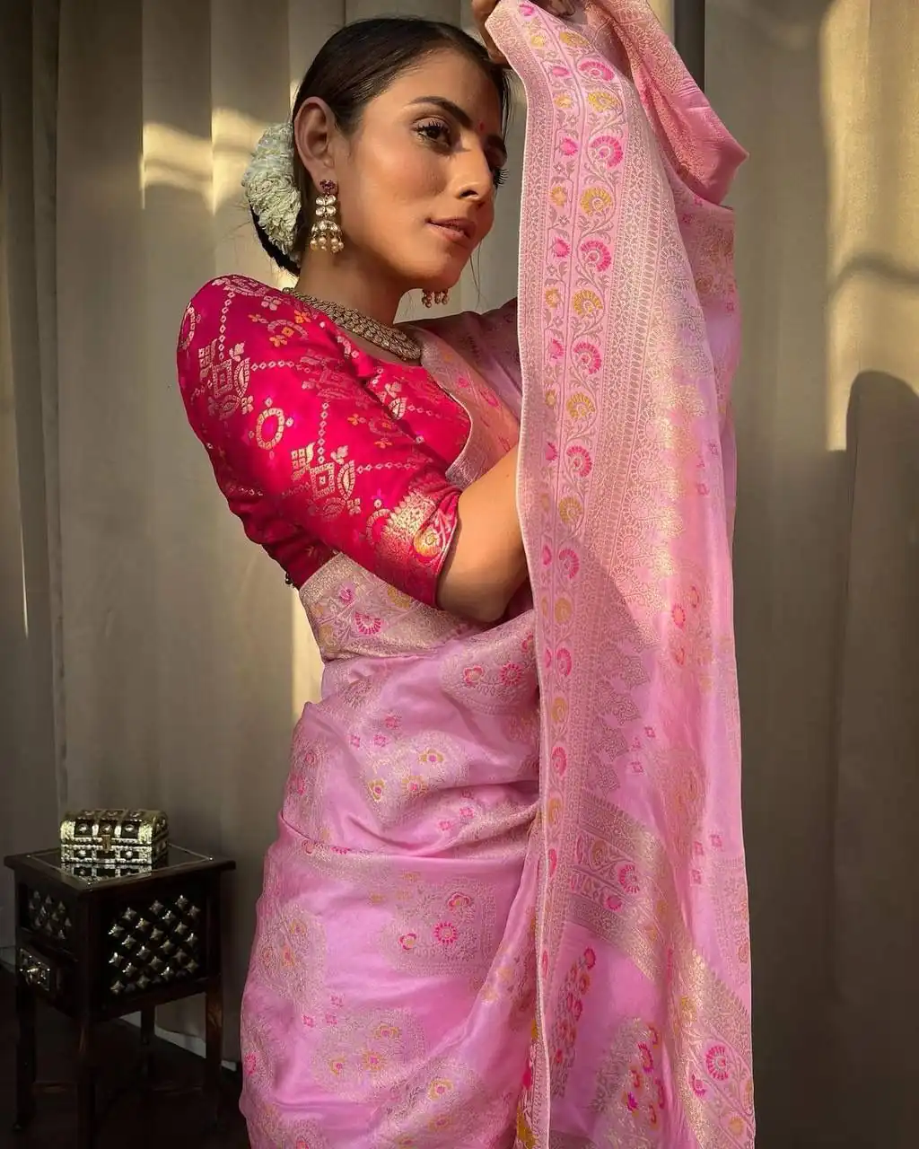 KP 5069 Pink Color Soft Lichi Silk Cloth Rich Pallu All Over Saree Events Casual, Wedding, Festive, Events . Expected Delivery  4-6 Working Days @1549/- | Bollywood Sarees, Creative Sarees, Designer Sarees, Embroidered Sarees, Ethnic Saree, Modern Digital sarees, Party Wear Sarees, Sarees