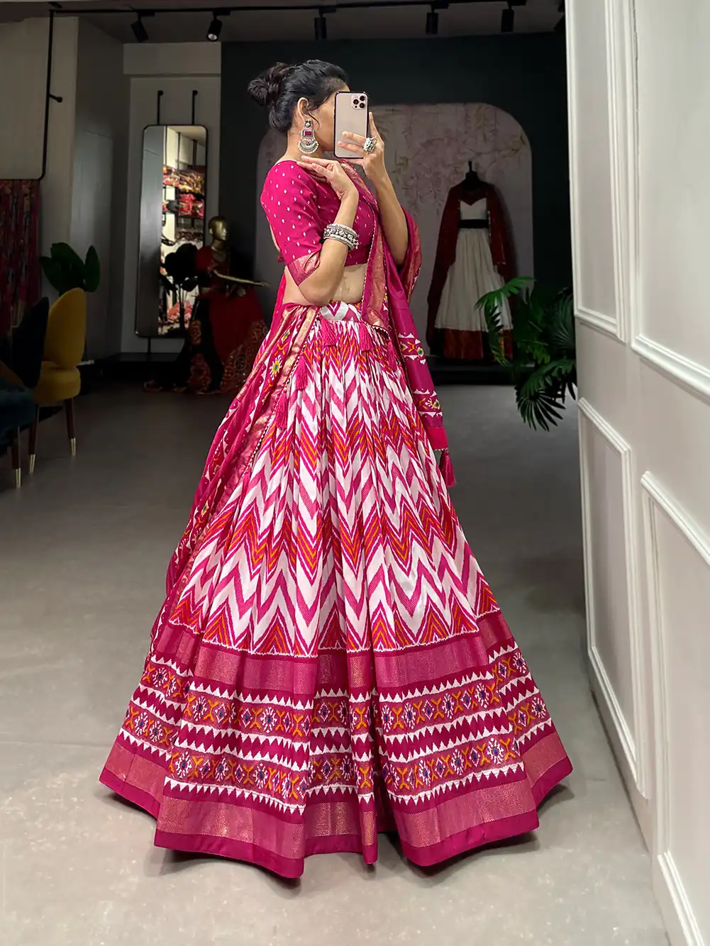 LNB1683 Pink Color Tussar Silk Leheriya Foil Print Lehenga Choli Gotta Patti Lace Festive Party Wedding, Events etc. Delivery 4-6 Working Days @2199 | Bollywood Lehenga, Creative Lehenga, Designer Lehenga, Embroidered Lehenga, Lehenga, Party Wear Lehenga
