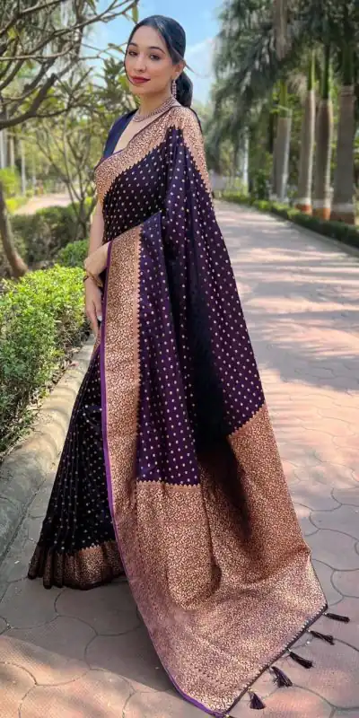 MS 436 Purple Color Soft Lichi Silk Border And Rich Pallu Saree Casual, Party Wear, Wedding, Events, Etc. Expected Delivery 4-6 Working Days 1399/- | Bollywood Sarees, Creative Sarees, Designer Sarees, Embroidered Sarees, Ethnic Saree, Modern Digital sarees, Party Wear Sarees, Sarees