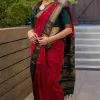 Red Soft Silk Saree with Pallu Work