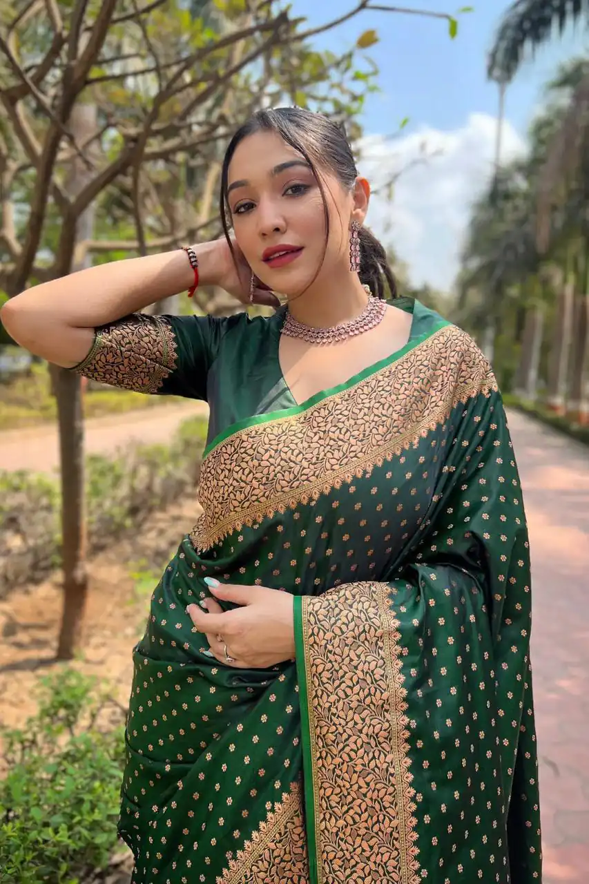 MS 436 Stone Green Color Soft Lichi Silk Border And Rich Pallu Saree Casual, Party Wear, Wedding, Events, Etc. Expected Delivery 4-6 Working Days 1399/- | Bollywood Sarees, Creative Sarees, Designer Sarees, Embroidered Sarees, Ethnic Saree, Modern Digital sarees, Party Wear Sarees, Sarees