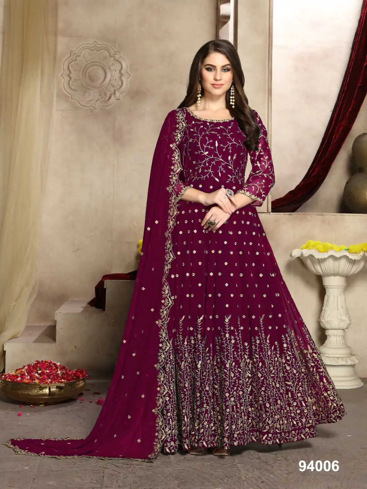   FC 94006 Purple Color Georgette Multi Thread Zari Stich Anarkali Suit Wedding, Party, Festive events, etc. Expected Delivery  4-6 Working Days @2149/- | Anarkali Suits, Bollywood Anarkali, Creative-Anarkali, Designer Anarkali, Embroidered Anarkali, Party Wear Anarkali