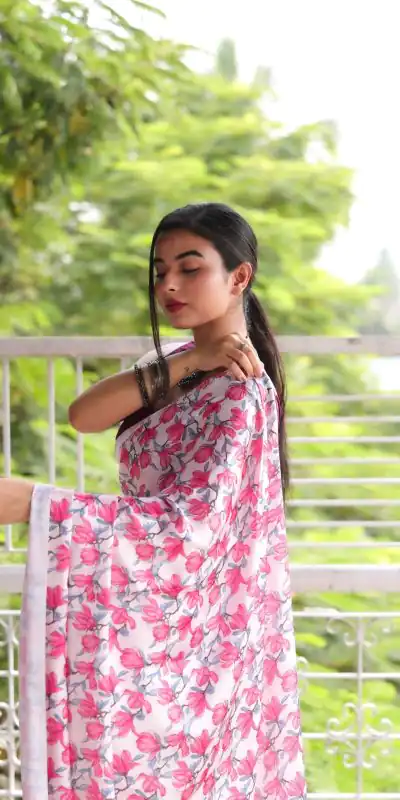 Veechis 105 Pink Heavy Devsena Soft Silk Saree Digital Print Saree Casual, Party , Festive, Events Etc. Expected Delivery 4-6 Working Days @1499/- | Bollywood Sarees, Creative Sarees, Designer Sarees, Embroidered Sarees, Modern Digital sarees, Party Wear Sarees, Sarees