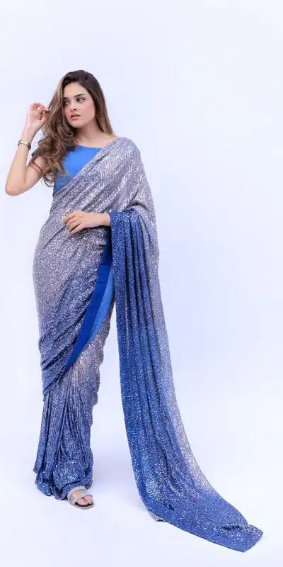 DF 3408 Blue Color Georgette Digital Printed Sequence Embroidery Saree Casual, Party Wear, Wedding, Events Etc Delivery Expected.4-6 Working Days 1899/- | Bollywood Sarees, Creative Sarees, Designer Sarees, Embroidered Sarees, Ethnic Saree, Modern Digital sarees, Party Wear Sarees, Sarees