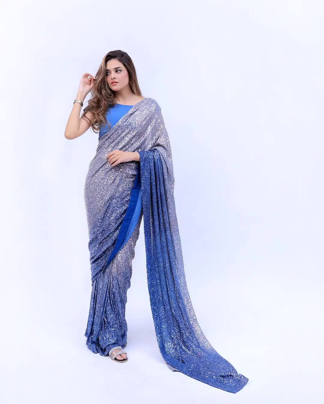 DF 3408 Blue Color Georgette Digital Printed Sequence Embroidery Saree Casual, Party Wear, Wedding, Events Etc Delivery Expected.4-6 Working Days 1899/- | Bollywood Sarees, Creative Sarees, Designer Sarees, Embroidered Sarees, Ethnic Saree, Modern Digital sarees, Party Wear Sarees, Sarees