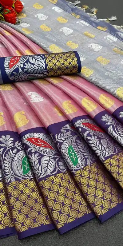 MB™️  3243Peach Color Soft Organic Tissue Silk Saree Gold ,Silver Zari Weaving Casual, Party Wear, Festival, Events, Etc. Delivery 4-6 Working Days @1550/- | Bollywood Sarees, Creative Sarees, Designer Sarees, Embroidered Sarees, Ethnic Saree, Modern Digital sarees, Party Wear Sarees, Sarees