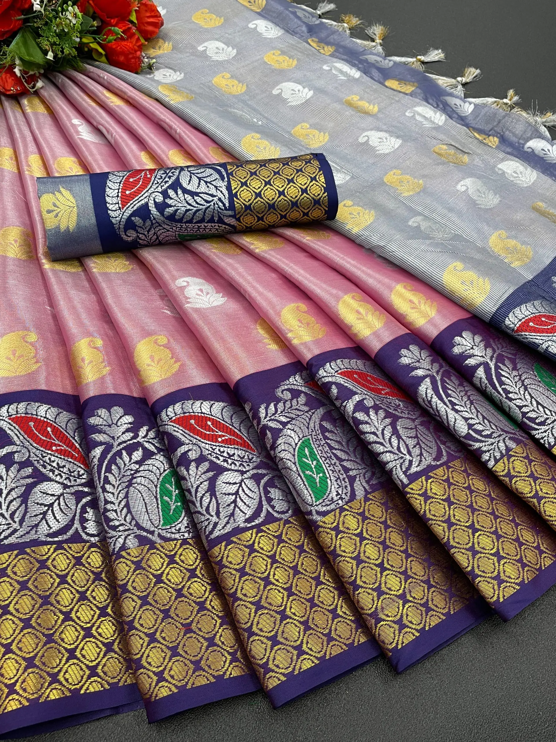 MB™️  3243Peach Color Soft Organic Tissue Silk Saree Gold ,Silver Zari Weaving Casual, Party Wear, Festival, Events, Etc. Delivery 4-6 Working Days @1550/- | Bollywood Sarees, Creative Sarees, Designer Sarees, Embroidered Sarees, Ethnic Saree, Modern Digital sarees, Party Wear Sarees, Sarees