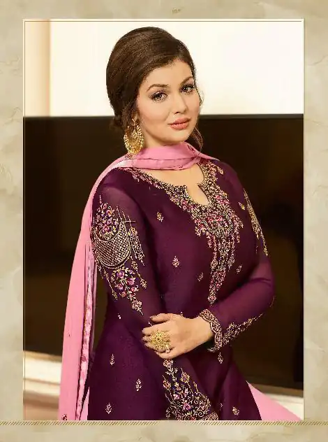 FC Fiona 22216 Wine Georgette Embroidery Stone Work Sharara Suit Wedding, Party, Festive, Events Etc. Expected Delivery 4-6 Working Days  @1949/- | Jump Suits, Casual Suits, Creative suits, Designer Suits, Palazzo Suits, Party Wear Suits, Patiala Suits, Salwar suit, Straight Suits