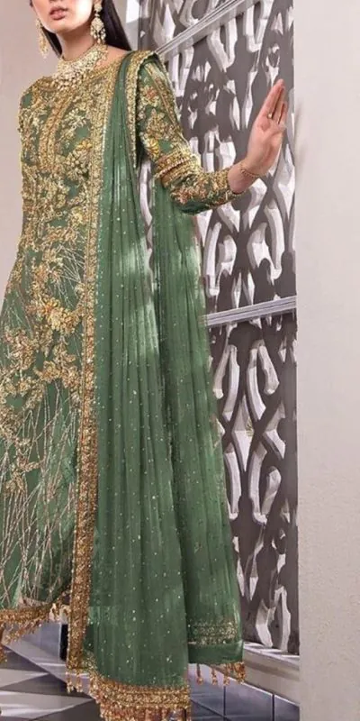 Ds 455 Green Color Net Embroidery Diamond Work Sharara Suit With Diamond Work Wedding, Party, Festive, Events Etc. Expected Delivery 4-6 Working Days @1949/ | Casual Suits, Creative suits, Designer Suits, Palazzo Suits, Party Wear Suits, Salwar suit, Straight Suits