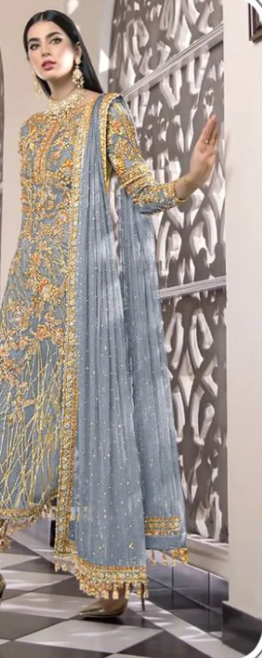 Ds 455 Slate Color Net Embroidery Diamond Work Sharara Suit With Diamond Work    Wedding, Party, Festive, Events Etc. Expected Delivery 4-6 Working Days @1949 | Casual Suits, Creative suits, Designer Suits, Palazzo Suits, Party Wear Suits, Salwar suit, Straight Suits
