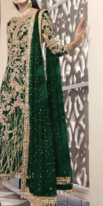 Ds 455 Stone Green Color Net Embroidery Diamond Sharara Suit With Diamond Work Wedding, Party, Festive, Events Etc. Expected Delivery 4-6 Working Days @1949 | Casual Suits, Creative suits, Designer Suits, Palazzo Suits, Party Wear Suits, Salwar suit, Straight Suits