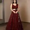 RC 215 Maroon Color Heavy Georgette Embroidery Sequins Work lace border Lehenga Choli Casual, Wedding, Party, Festive, Events Etc. 4-6 Working Days 1999/- | Bollywood Lehenga, Creative Lehenga, Designer Lehenga, Embroidered Lehenga, Lehenga, Party Wear Lehenga
