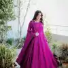Glamorous Purple Color Georgette Embroidery Anarkali Suit
