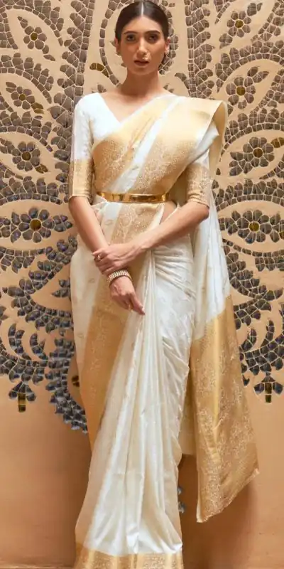 MB™️  3213 Off White Color Soft Kanjivaram Pattu Jacquard Silk Saree Gold ,Silver Zari Weaving Casual, Party Wear, Festival, Events, . 4-6 Working Days @1499 | Embroidered Sarees, Bollywood Sarees, Creative Sarees, Designer Sarees, Ethnic Saree, Modern Digital sarees, Party Wear Sarees, Sarees