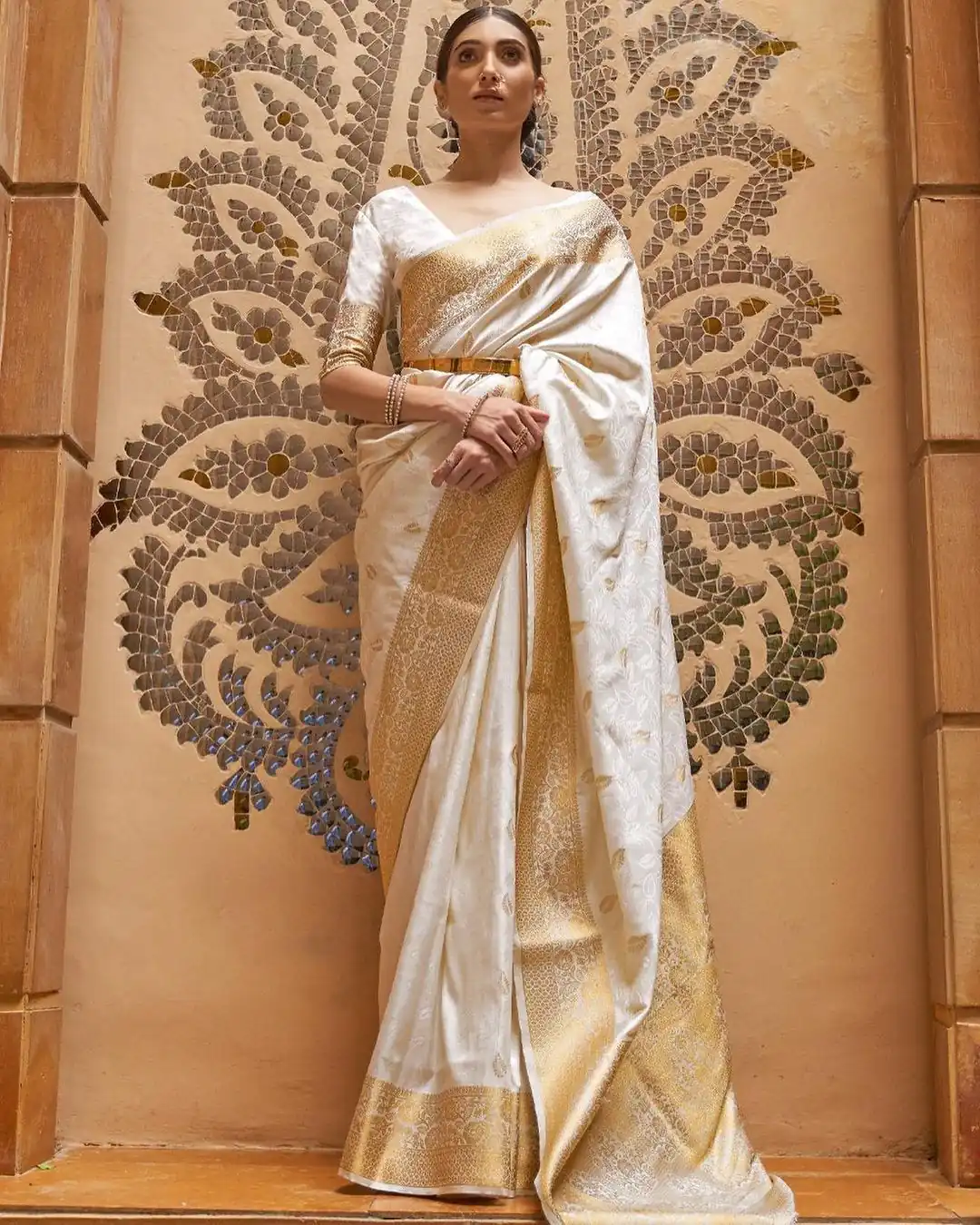 MB™️  3213 Off White Color Soft Kanjivaram Pattu Jacquard Silk Saree Gold ,Silver Zari Weaving Casual, Party Wear, Festival, Events, . 4-6 Working Days @1499 | Embroidered Sarees, Bollywood Sarees, Creative Sarees, Designer Sarees, Ethnic Saree, Modern Digital sarees, Party Wear Sarees, Sarees