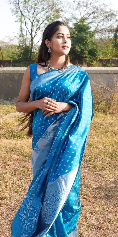 DDF 1009 Blue  Color Soft Lichi Silk Ordinary Design Rich Pallu Saree Casual, Party Wear, Events, Festivals Etc. Expected Delivery 4-6 Working Days 1349/- | Bollywood Sarees, Creative Sarees, Designer Sarees, Embroidered Sarees, Ethnic Saree, Modern Digital sarees, Party Wear Sarees, Sarees