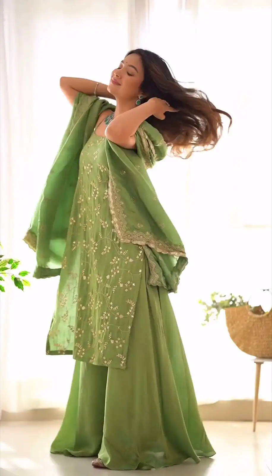 KD 1435 Green Color Jimmy Chu Thread & Sequence Work Salwar Suit Casual, Party, Festive, Events Wedding Etc.  Expected Delivery 4-6 Working Days @1999/- Only | Jump Suits, Casual Suits, Creative suits, Designer Suits, Palazzo Suits, Party Wear Suits, Salwar suit, Straight Suits