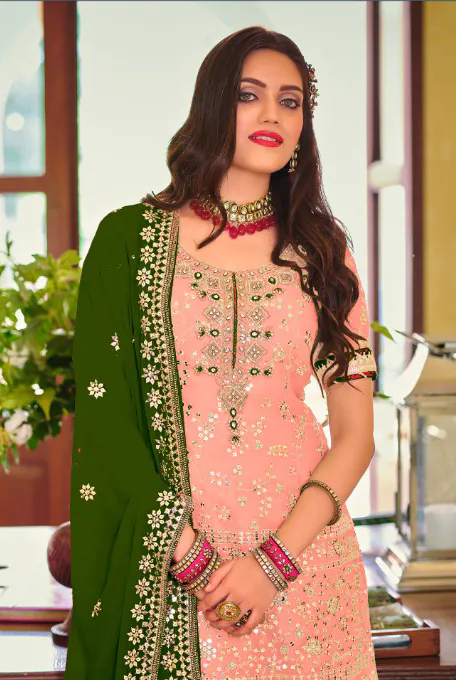 DS 1364 Light Pink Color Faux Georgette Embroidery Work Salwar Suit Wedding, Party, Festive, Events Expected Delivery 4-6 Working Days @ 2299/- | Jump Suits, Casual Suits, Creative suits, Designer Suits, Palazzo Suits, Party Wear Suits, Patiala Suits, Salwar suit, Straight Suits