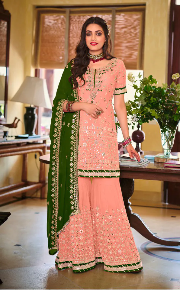DS 1364 Light Pink Color Faux Georgette Embroidery Work Salwar Suit Wedding, Party, Festive, Events Expected Delivery 4-6 Working Days @ 2299/- | Jump Suits, Casual Suits, Creative suits, Designer Suits, Palazzo Suits, Party Wear Suits, Patiala Suits, Salwar suit, Straight Suits