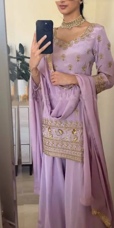 SRK 5144 Purple Color Heavy Faux Georgette Embroidery Sequence Work Salwar Suit Wedding, Party, Festive, Events Expected Delivery 4-6 Working Days @ 1950/- | Jump Suits, Casual Suits, Creative suits, Designer Suits, Palazzo Suits, Party Wear Suits, Patiala Suits, Salwar suit, Straight Suits