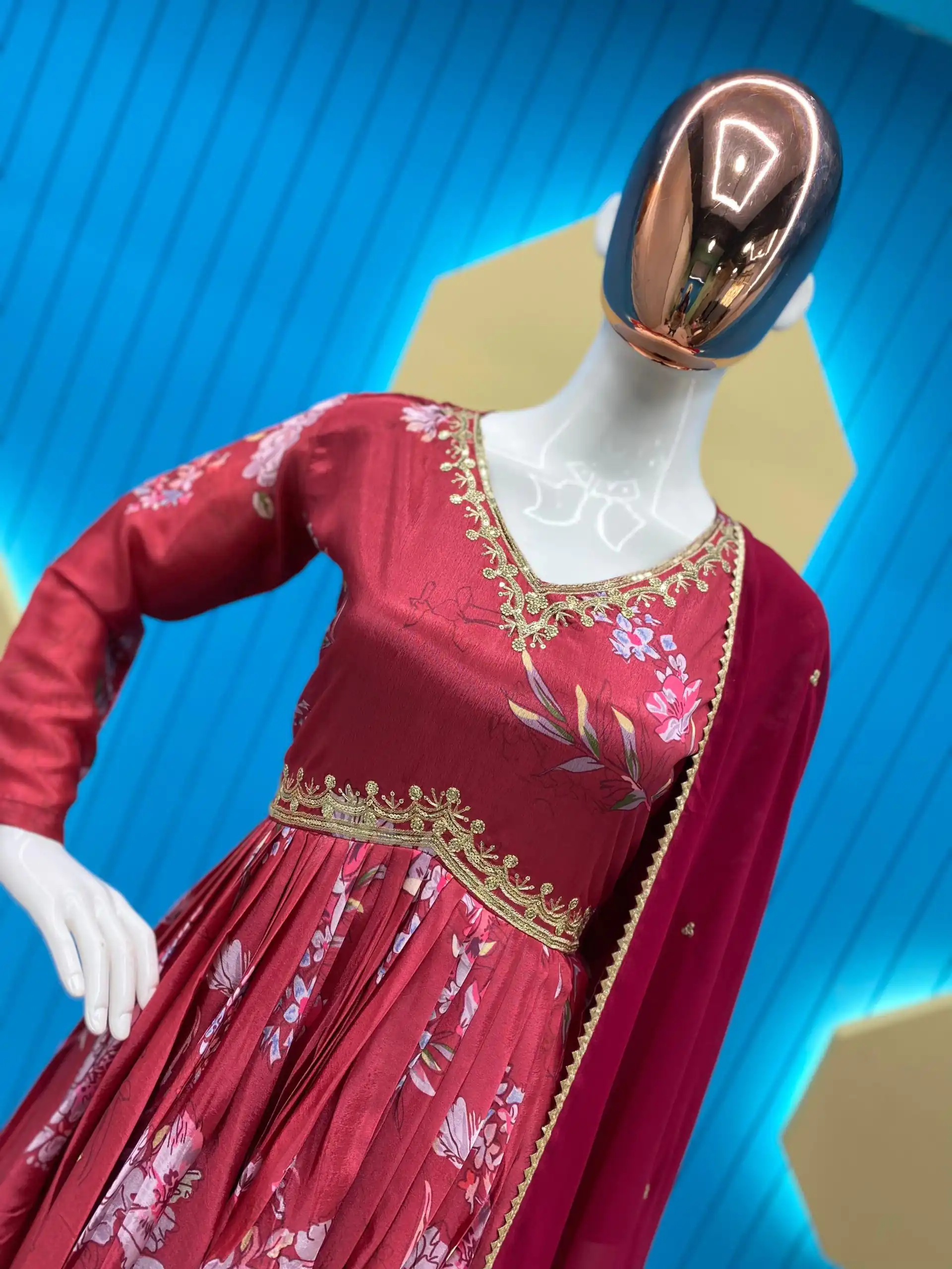  LG-1808 Red Color Chinon Printed Sequence Embroidery Work Salwar Suit Casual, Wedding, Festive, Events Etc. Expected Delivery 4-6 Working Days @1849/- | Casual Suits, Creative suits, Designer Suits, Party Wear Suits, Patiala Suits, Salwar suit, Straight Suits
