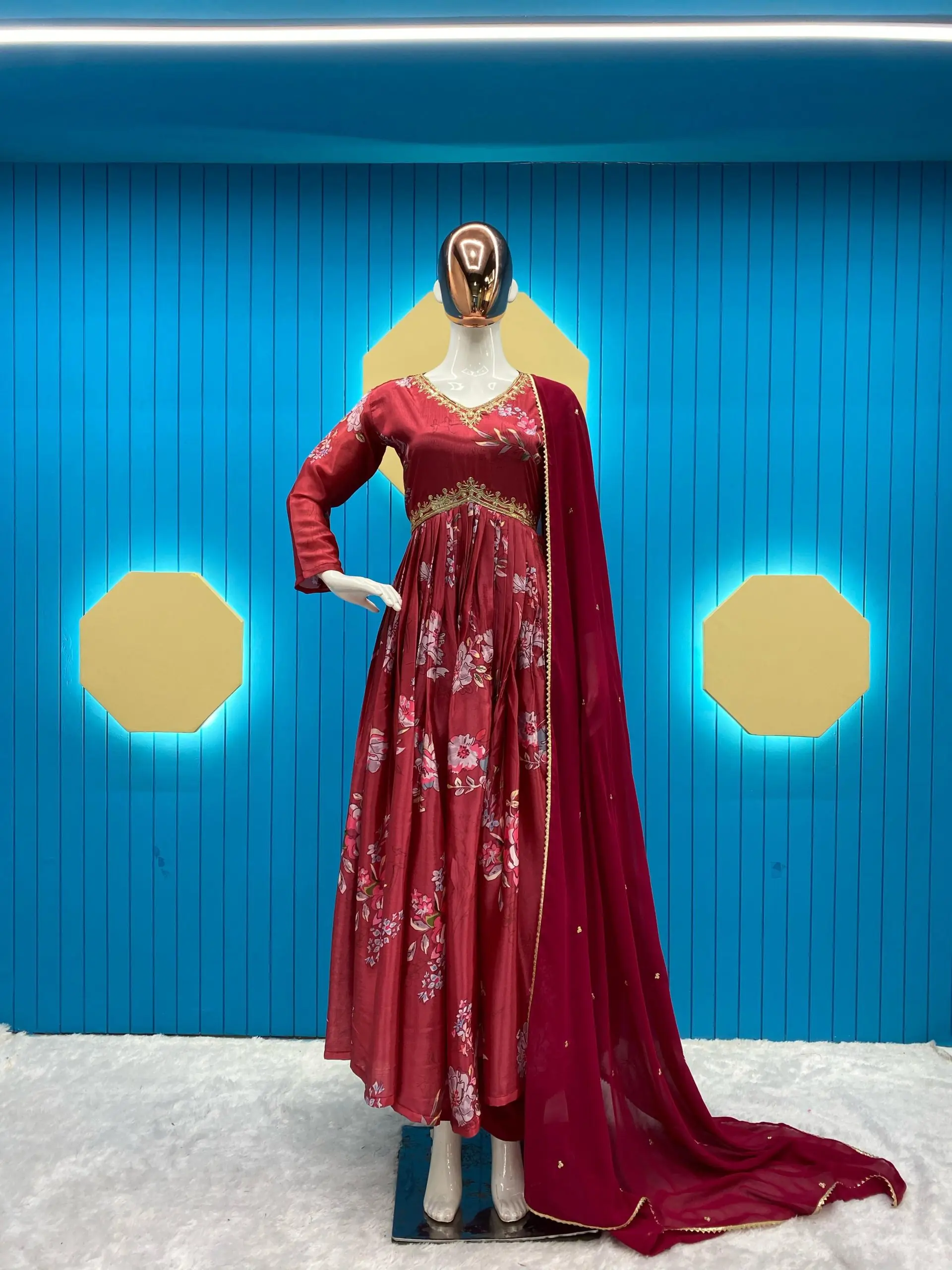  LG-1808 Red Color Chinon Printed Sequence Embroidery Work Salwar Suit Casual, Wedding, Festive, Events Etc. Expected Delivery 4-6 Working Days @1849/- | Casual Suits, Creative suits, Designer Suits, Party Wear Suits, Patiala Suits, Salwar suit, Straight Suits
