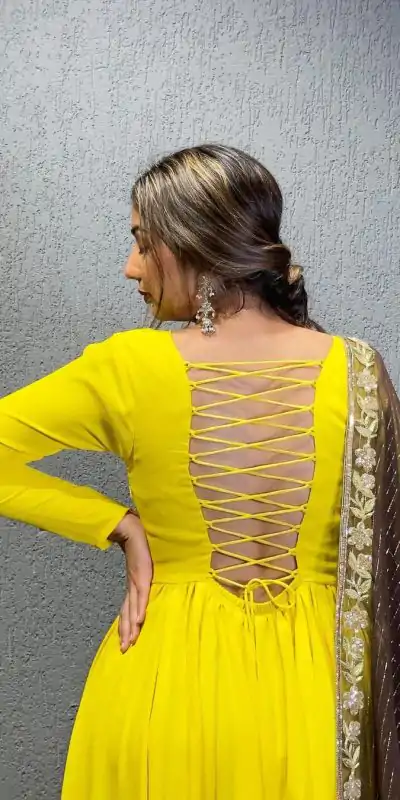 RTC 5682 Yellow Color Foix Georgette thread Sequence Work Kurti Casual, Wedding, Party, Festive, Events Etc. Expected Delivery 4-6 Working Days @1949/- | Anarkali Suits, Bollywood Anarkali, Creative-Anarkali, Designer Anarkali, Embroidered Anarkali, Party Wear Anarkali